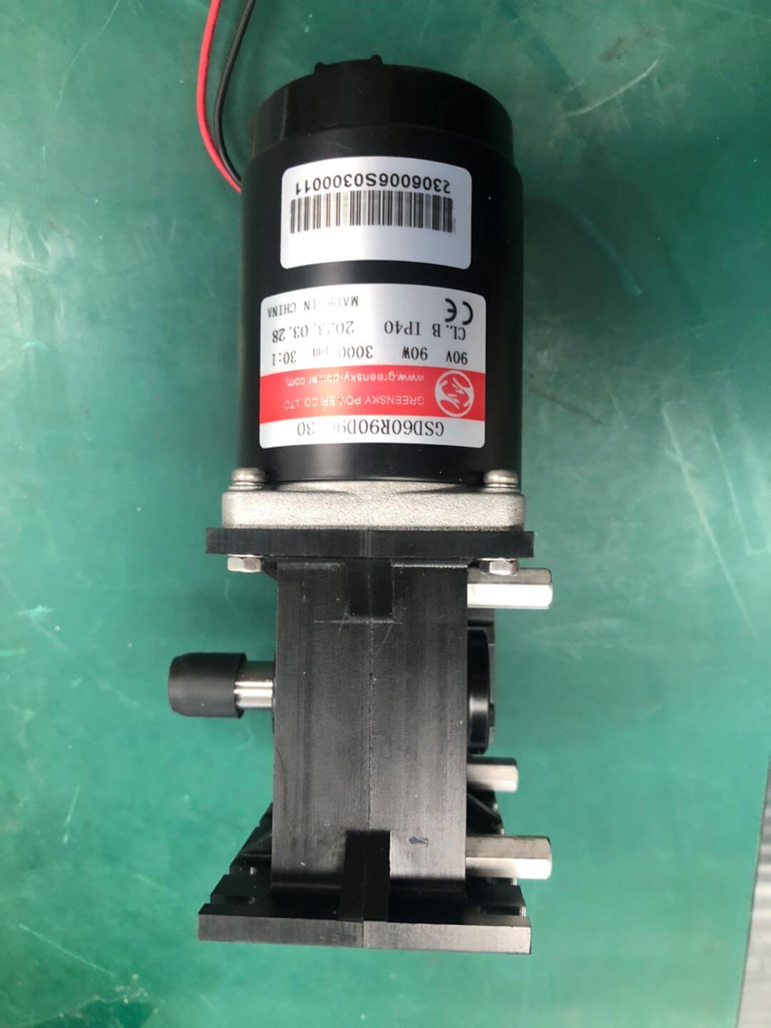 Sample DC worm gear reduction motor for fire curtain applications