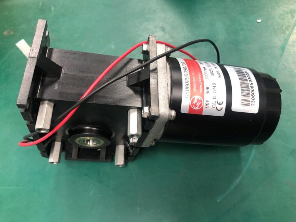 Sample DC worm gear reduction motor for fire curtain applications
