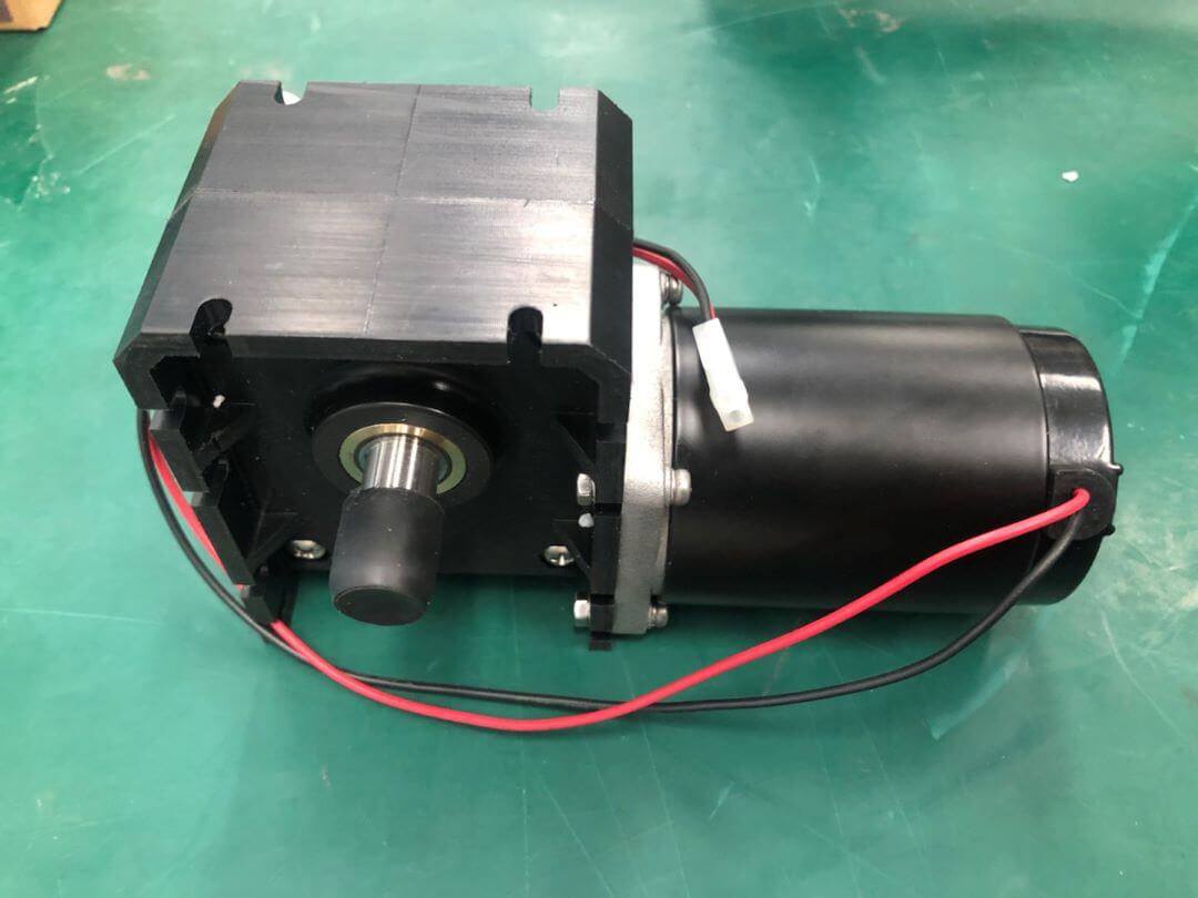 Sample DC worm gear reduction motor for fire curtain applications