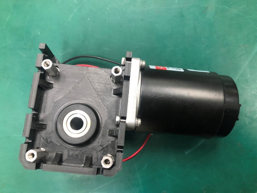 Sample DC worm gear reduction motor for fire curtain applications