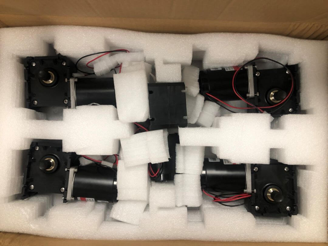 Sample DC worm gear reduction motor for fire curtain applications