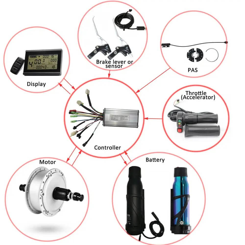 Contrôleur de moteur sans balais pour Scooter électrique, accessoire de vélo avec écran LCD, 24V, 250W  34