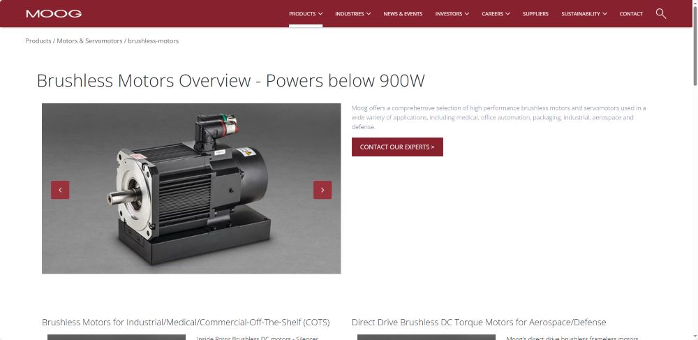 brushless motor manufacturers-Moog​ motor(USA)