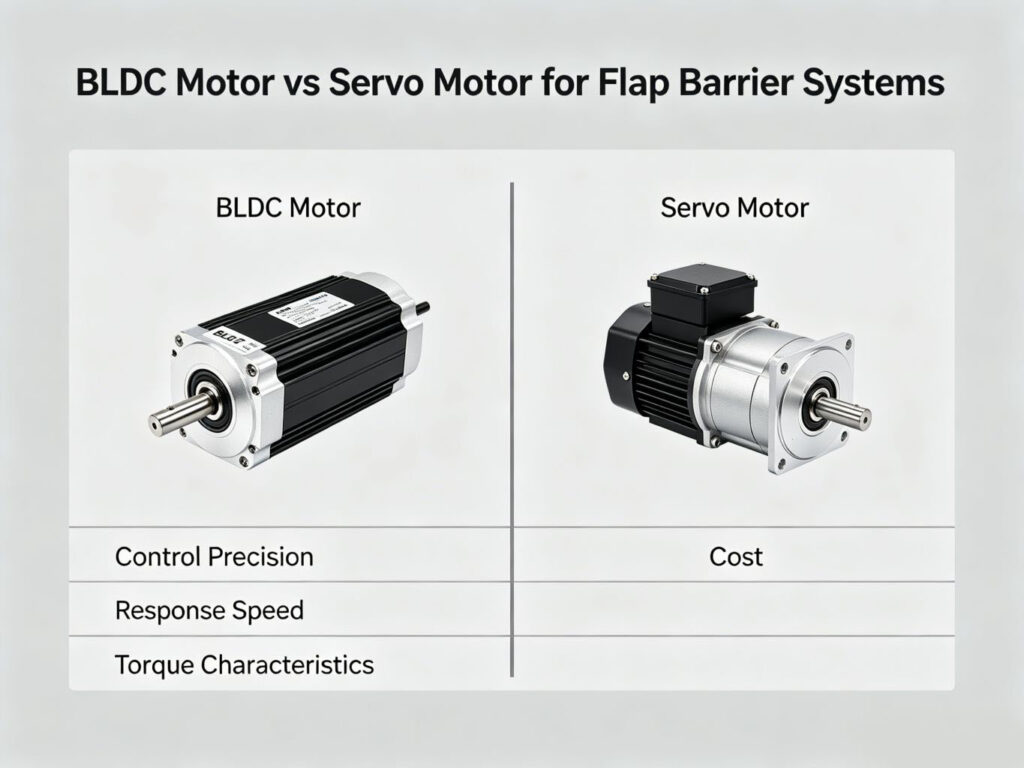 BLDC Motor vs Servo Motor for Flap Barrier Systems