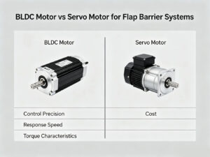 BLDC Motor vs Servo Motor for Flap Barrier Systems