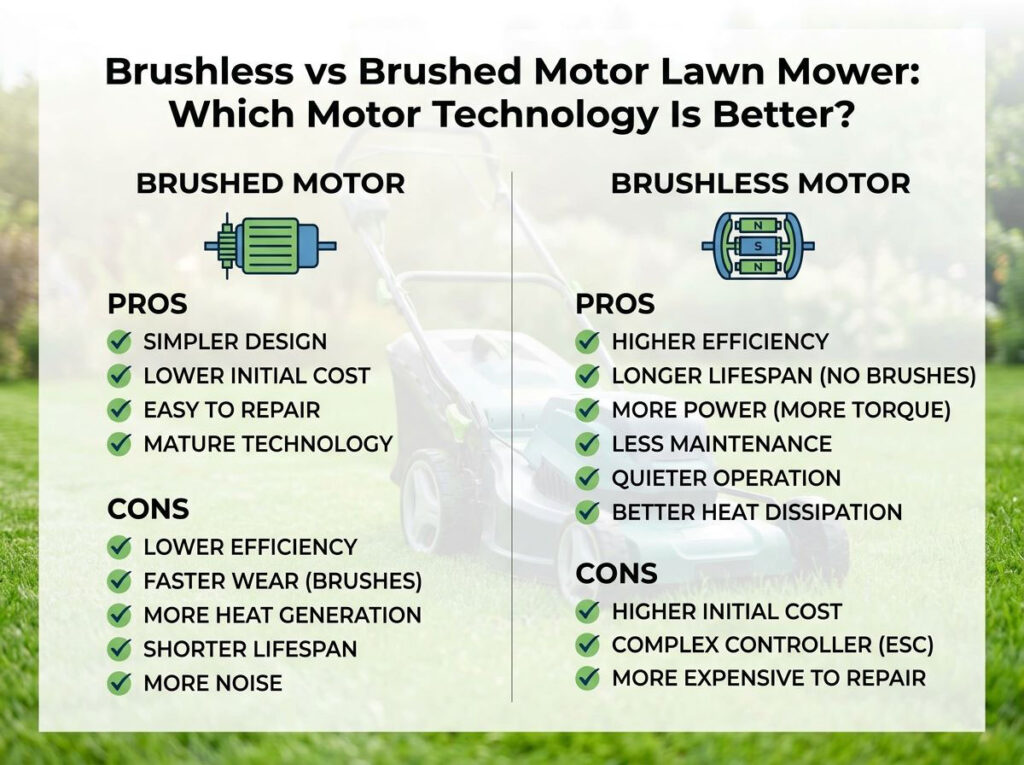 Brushless vs Brushed Motor Lawn Mower Which Motor Technology Is Better