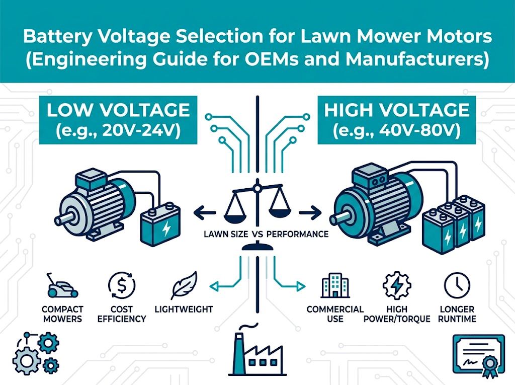 Battery Voltage Selection for Lawn Mower Motors