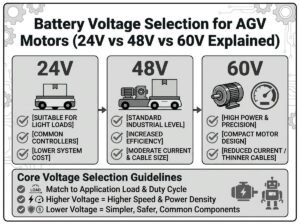 Battery Voltage Selection for AGV Motors(24V vs 48V vs 60V Explained)