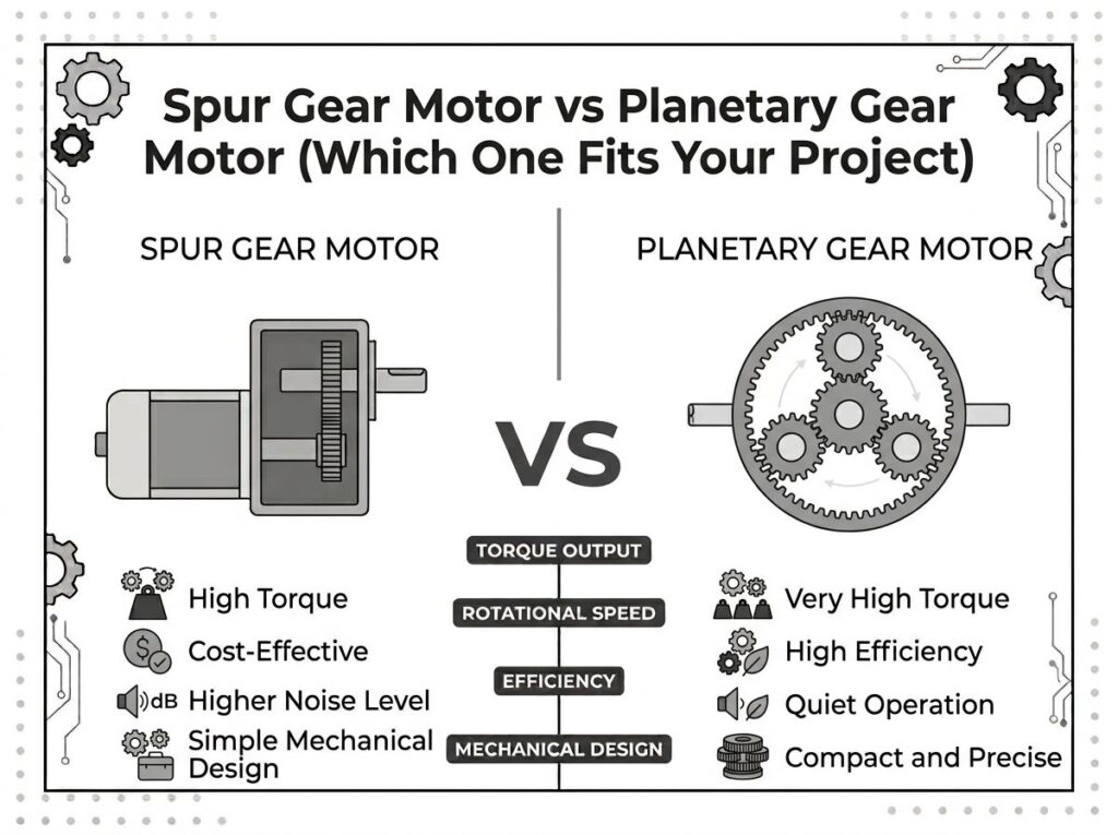 Spur Gear Motor vs Planetary Gear Motor-Which One Fits Your Project