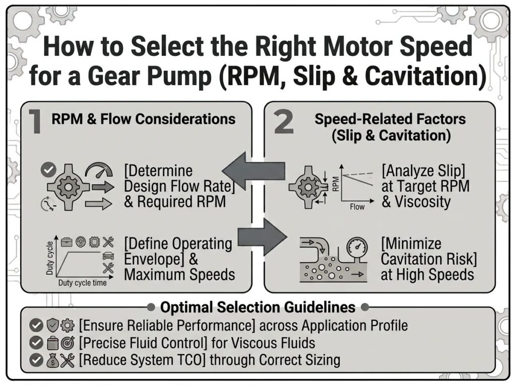 How to Select the Right Motor Speed for a Gear Pump(RPM, Slip & Cavitation)