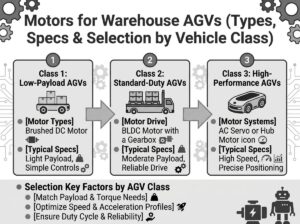 Motors for Warehouse AGVs( Typer, Specs & Selection by Vehicle Class)